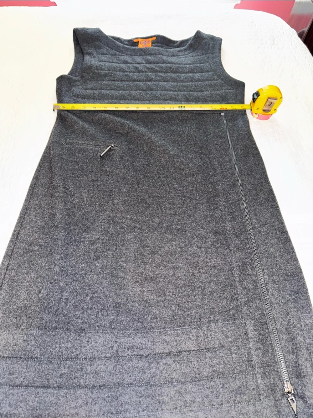 Tory Burch Reign Charcoal Gray Sleeveless Sheath Dress